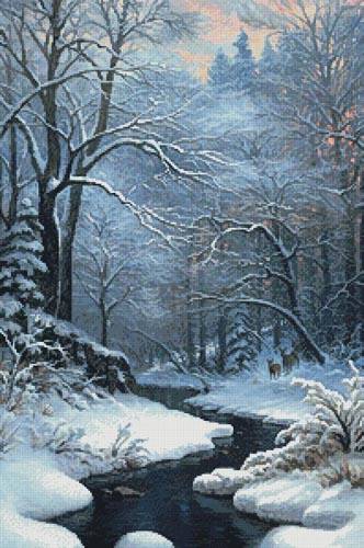 cross stitch pattern Winter Pose