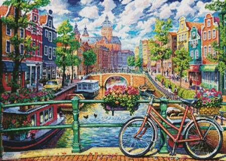 cross stitch pattern Amsterdam Canal