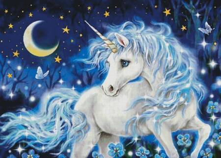 cross stitch pattern Blue Fantasy (Large)