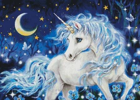 cross stitch pattern Blue Fantasy