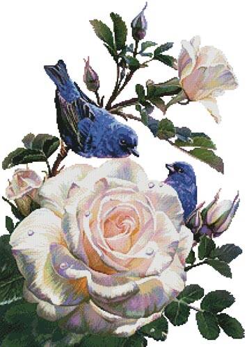 cross stitch pattern Birds of Happiness (No Background)