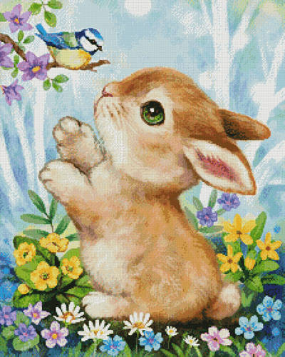 cross stitch pattern Bunny and Bird