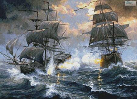 cross stitch pattern Battle on the High Seas