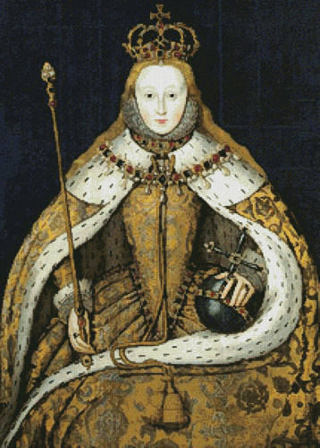 cross stitch pattern Coronation of Queen Elizabeth 1