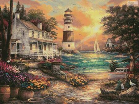 cross stitch pattern Cottage by the Sea
