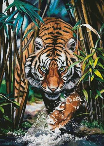 cross stitch pattern Dangerous Tiger