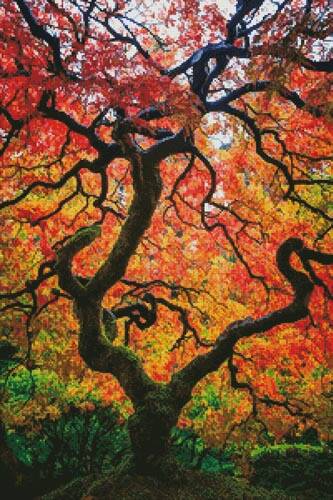 cross stitch pattern Ethereal Tree Alive