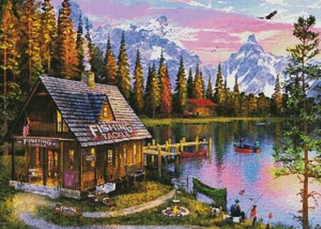 cross stitch pattern The Fishing Hut