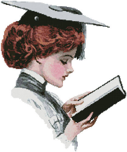 cross stitch pattern Graduation Red