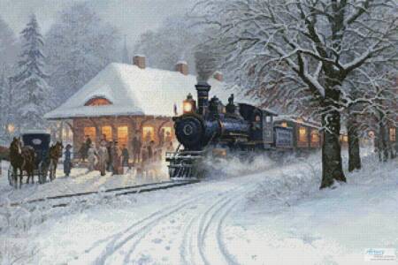 cross stitch pattern Homecoming Train
