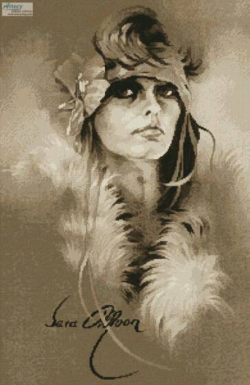 cross stitch pattern Her Eyes (Sepia)