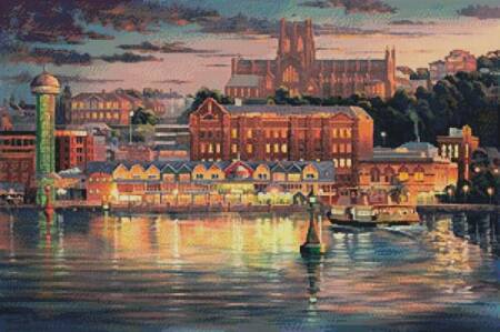 cross stitch pattern Harbour Lights