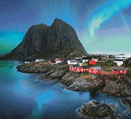 cross stitch pattern Lofoten Norway (Crop)