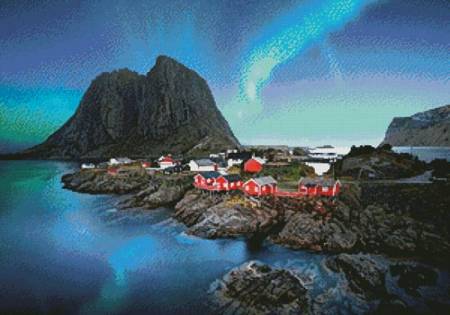 cross stitch pattern Lofoten Norway
