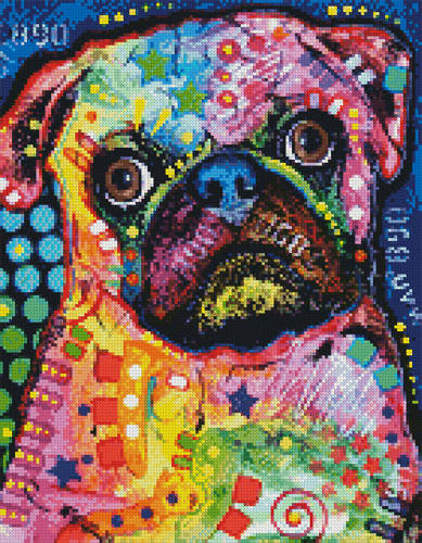cross stitch pattern Mini Abstract Pug