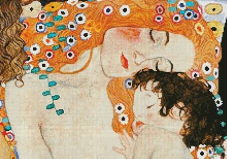 cross stitch pattern Mother and Child Painting (Crop)