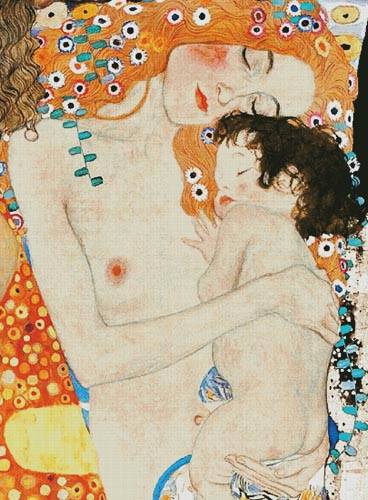 cross stitch pattern Mother and Child Painting (Large)