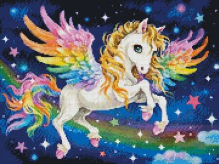 cross stitch pattern Mini Cute Rainbow Pegasus