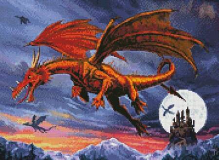 cross stitch pattern Mini Dragon Flight