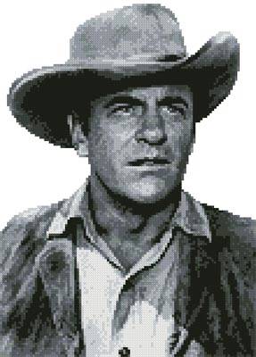 cross stitch pattern Mini James Arness