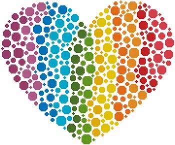 cross stitch pattern Mini Rainbow Heart
