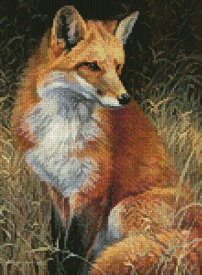 cross stitch pattern Mini Red Fox Painting