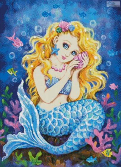 cross stitch pattern Mermaid Call