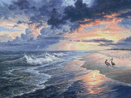 cross stitch pattern Pelican Beach