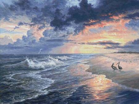 cross stitch pattern Pelican Beach (Large)