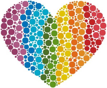 cross stitch pattern Rainbow Heart