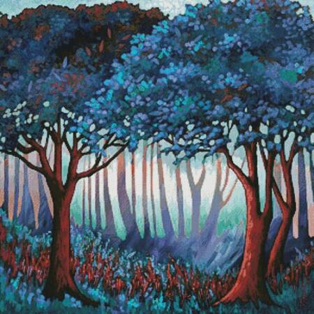 cross stitch pattern Shades of Blue