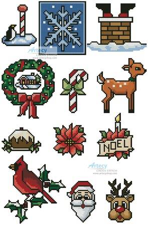 cross stitch pattern SewLittleStitchesChristmasCollection1Lrg