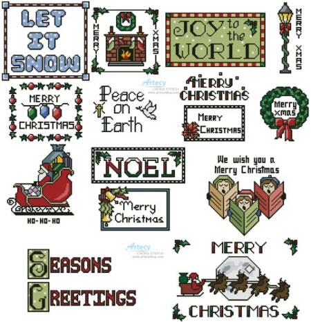 cross stitch pattern SewLittleStitchesChristmasCollection2Lrg