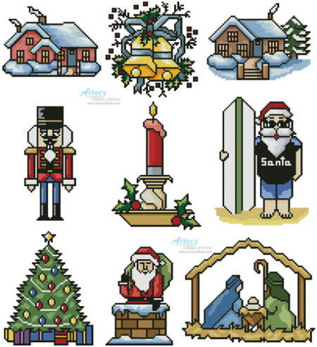 cross stitch pattern SewLittleStitchesChristmasCollection3Lrg