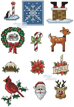 cross stitch pattern SewLittleStitches Christmas Collection 1