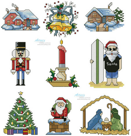 cross stitch pattern SewLittleStitches Christmas Collection 3