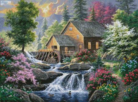 cross stitch pattern Summertime Mill