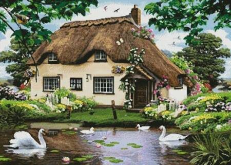 cross stitch pattern Swan Cottage