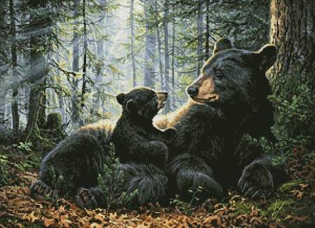 cross stitch pattern Talking to Mom