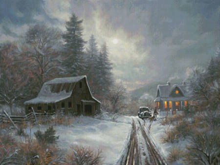 cross stitch pattern Winter Homeplace (Large)