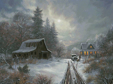 cross stitch pattern Winter Homeplace
