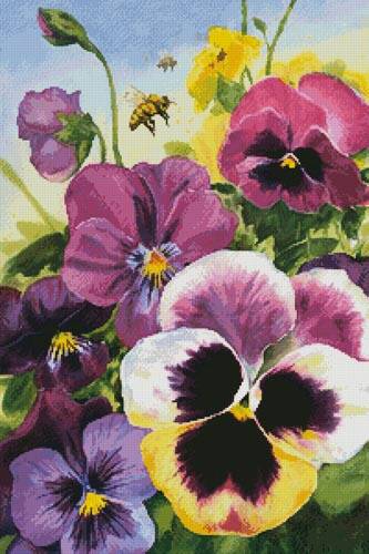 cross stitch pattern Big Bold Pansy