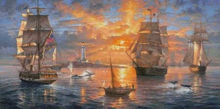 cross stitch pattern Boston Harbor Sunset (Large)