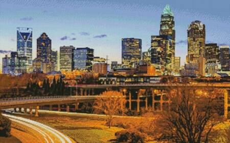 cross stitch pattern Charlotte, North Carolina