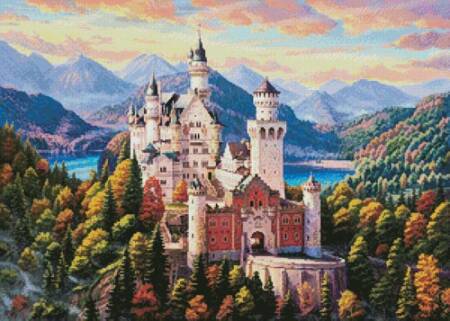 cross stitch pattern Castle in the Mountains