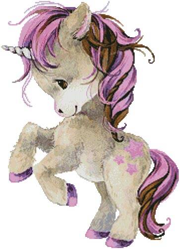 cross stitch pattern Cute Plum Unicorn