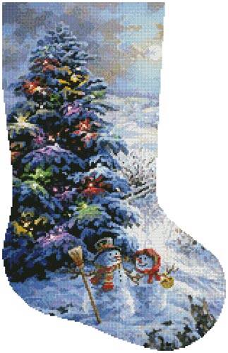 cross stitch pattern Country Shopping Stocking (Right)