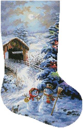 cross stitch pattern Country Shopping Stocking (Right 2)
