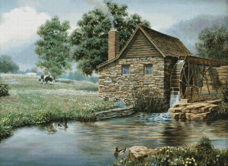 cross stitch pattern Country Mill (Large)