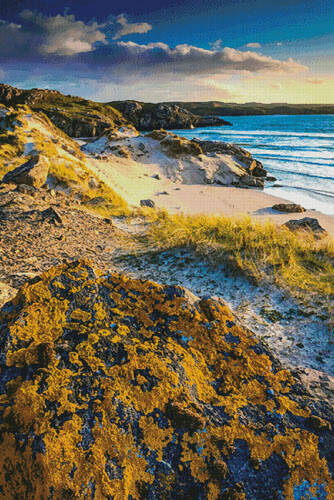 cross stitch pattern Evening Light on Uig Bay (Large)